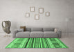 Machine Washable Abstract Emerald Green Modern Area Rugs in a Living Room,, wshabs4090emgrn