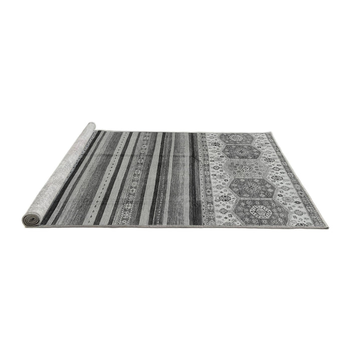 Sideview of Machine Washable Abstract Gray Modern Rug, wshabs4090gry