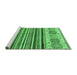 Sideview of Machine Washable Abstract Emerald Green Modern Area Rugs, wshabs4090emgrn