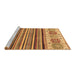 Sideview of Machine Washable Abstract Brown Modern Rug, wshabs4090brn