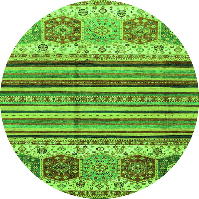 Round Abstract Green Modern Rug, abs4090grn