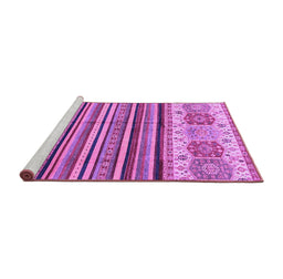 Sideview of Machine Washable Abstract Purple Modern Area Rugs, wshabs4090pur