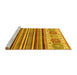 Sideview of Machine Washable Abstract Yellow Modern Rug, wshabs4090yw