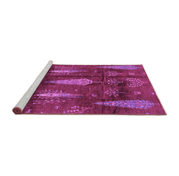 Sideview of Machine Washable Abstract Purple Modern Area Rugs, wshabs4091pur