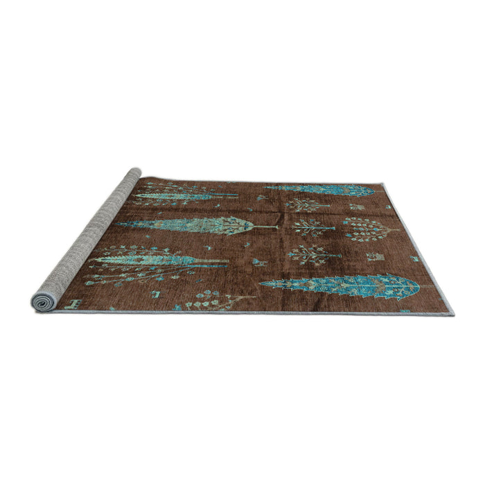 Sideview of Machine Washable Abstract Light Blue Modern Rug, wshabs4091lblu