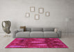 Machine Washable Abstract Pink Modern Rug in a Living Room, wshabs4091pnk