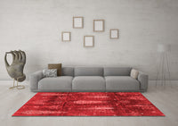 Machine Washable Abstract Red Modern Rug, wshabs4091red