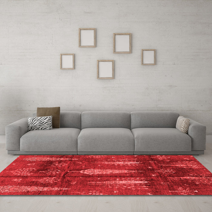 Modern Red Washable Rugs