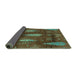 Sideview of Abstract Turquoise Modern Rug, abs4091turq