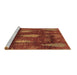 Sideview of Machine Washable Abstract Brown Modern Rug, wshabs4091brn