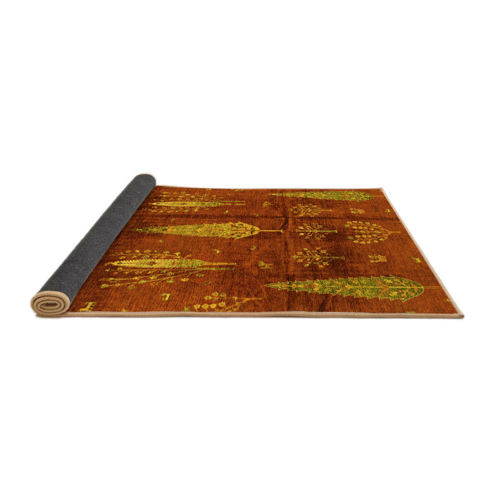 Sideview of Abstract Yellow Modern Rug, abs4091yw