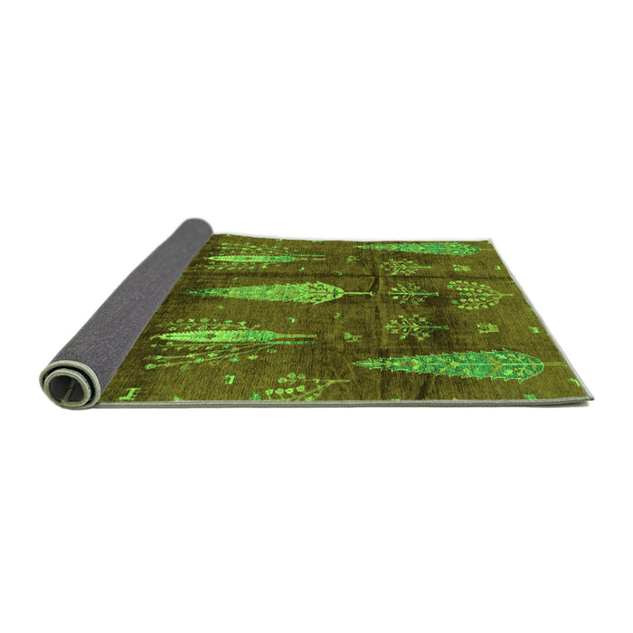 Sideview of Abstract Green Modern Rug, abs4091grn