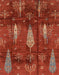 Machine Washable Abstract Red Rug, wshabs4091