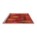 Sideview of Machine Washable Abstract Orange Modern Area Rugs, wshabs4091org