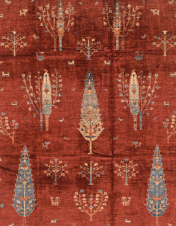 Abstract Red Modern Rug, abs4091