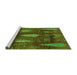 Sideview of Machine Washable Abstract Green Modern Area Rugs, wshabs4091grn