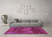 Machine Washable Abstract Purple Modern Area Rugs in a Living Room, wshabs4091pur