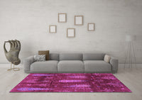 Machine Washable Abstract Purple Modern Rug, wshabs4091pur