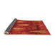 Sideview of Abstract Orange Modern Rug, abs4091org