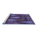 Sideview of Machine Washable Abstract Blue Modern Rug, wshabs4091blu