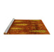 Sideview of Machine Washable Abstract Yellow Modern Rug, wshabs4091yw