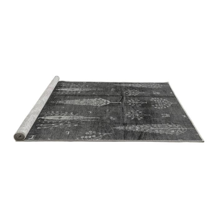 Sideview of Machine Washable Abstract Gray Modern Rug, wshabs4091gry