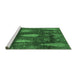 Sideview of Machine Washable Abstract Emerald Green Modern Area Rugs, wshabs4091emgrn