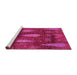 Sideview of Machine Washable Abstract Pink Modern Rug, wshabs4091pnk