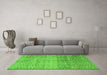 Machine Washable Abstract Green Modern Area Rugs in a Living Room,, wshabs4092grn