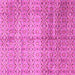 Square Machine Washable Abstract Pink Modern Rug, wshabs4092pnk