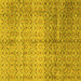 Square Machine Washable Abstract Yellow Modern Rug, wshabs4092yw