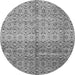 Round Machine Washable Abstract Gray Modern Rug, wshabs4092gry