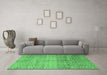 Machine Washable Abstract Emerald Green Modern Area Rugs in a Living Room,, wshabs4092emgrn