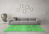 Machine Washable Abstract Emerald Green Modern Rug, wshabs4092emgrn