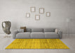 Machine Washable Abstract Yellow Modern Rug in a Living Room, wshabs4092yw