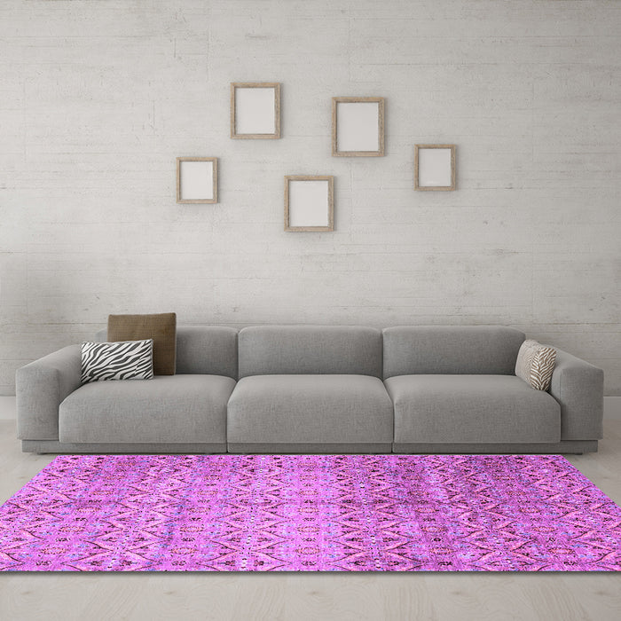 Machine Washable Abstract Purple Modern Area Rugs in a Living Room, wshabs4092pur