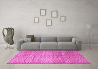 Machine Washable Abstract Pink Modern Rug, wshabs4092pnk