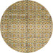 Round Abstract Light Brown Modern Rug, abs4092