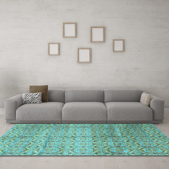 Machine Washable Abstract Light Blue Modern Rug in a Living Room, wshabs4092lblu