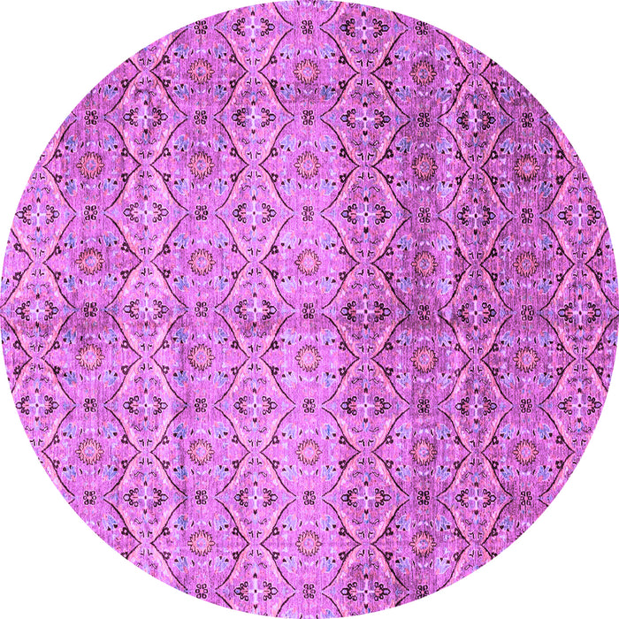 Round Abstract Purple Modern Rug, abs4092pur