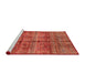 Sideview of Machine Washable Abstract Red Rug, wshabs4093