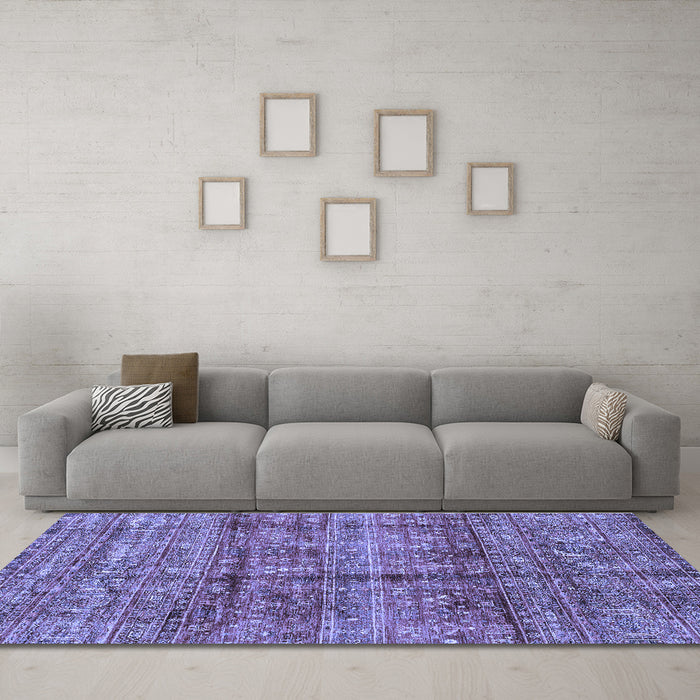 Machine Washable Abstract Blue Modern Rug in a Living Room, wshabs4093blu