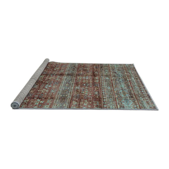Sideview of Machine Washable Abstract Light Blue Modern Rug, wshabs4093lblu