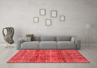 Machine Washable Abstract Red Modern Rug, wshabs4093red