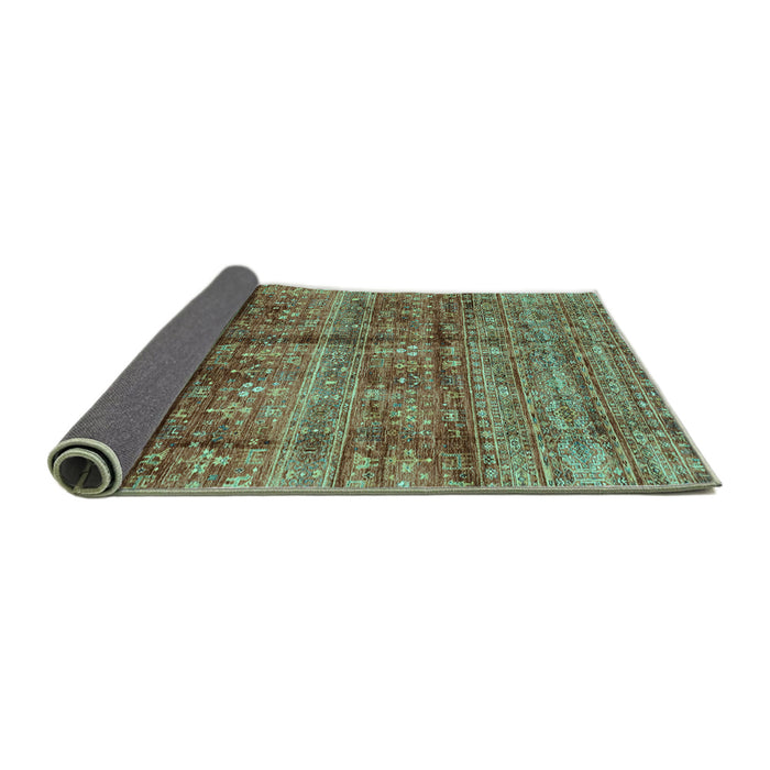 Sideview of Abstract Turquoise Modern Rug, abs4093turq