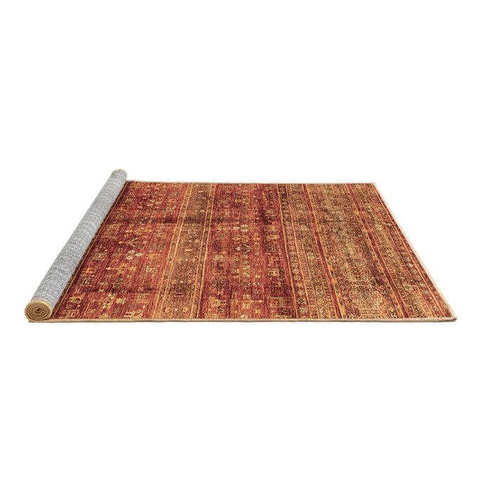 Sideview of Machine Washable Abstract Brown Modern Rug, wshabs4093brn