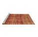 Sideview of Machine Washable Abstract Brown Modern Rug, wshabs4093brn