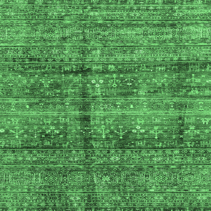 Square Machine Washable Abstract Emerald Green Modern Area Rugs, wshabs4093emgrn