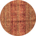 Round Machine Washable Abstract Brown Modern Rug, wshabs4093brn