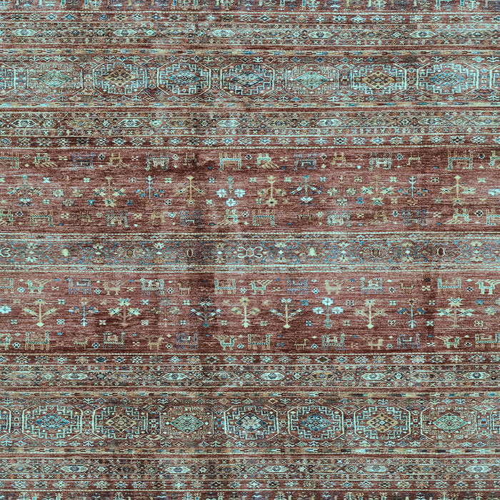 Square Machine Washable Abstract Light Blue Modern Rug, wshabs4093lblu